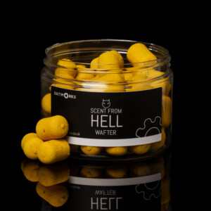 Baitworks Scent From Hell yellow barrel wafters for carp rigs